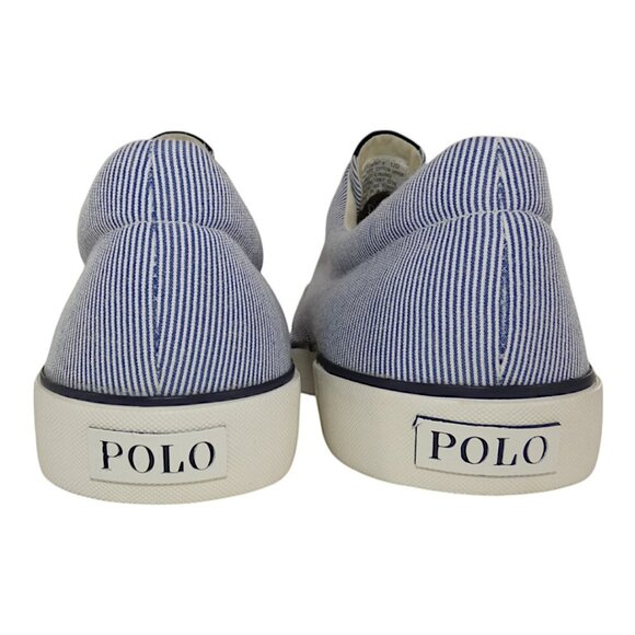 Polo Ralph Lauren Forestmont II Pinstripe Canvas Sneakers Blue White Men’s 12D - Picture 4 of 8